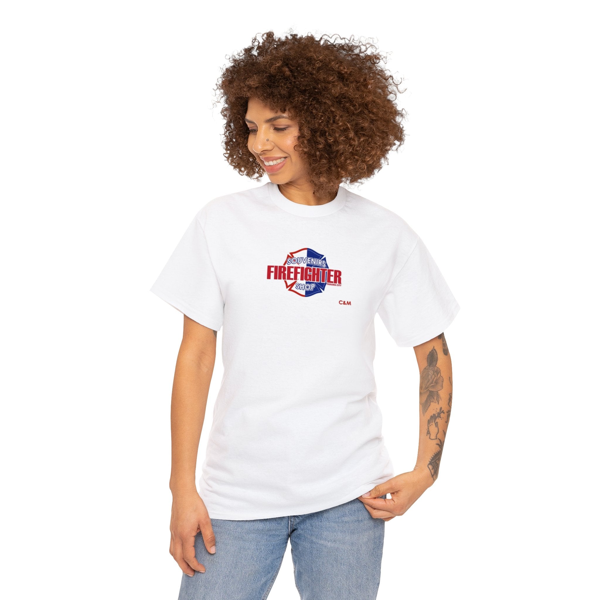 Unisex Heavy Cotton Tee Connect with firefighters worldwide