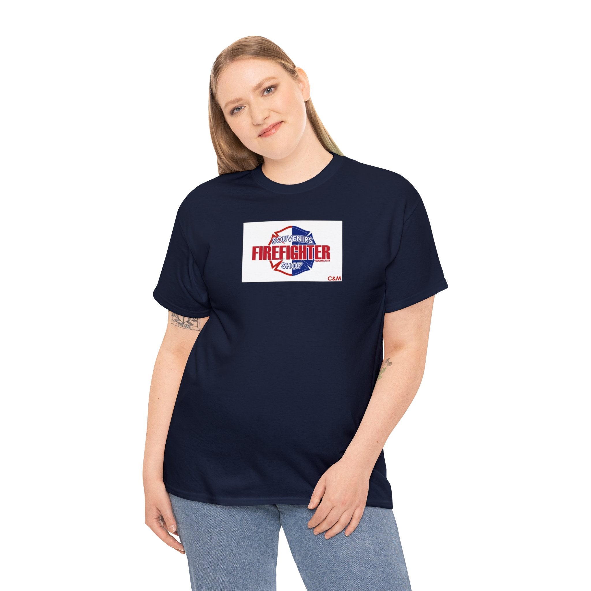 Unisex Heavy Cotton Tee Connect with firefighters worldwide